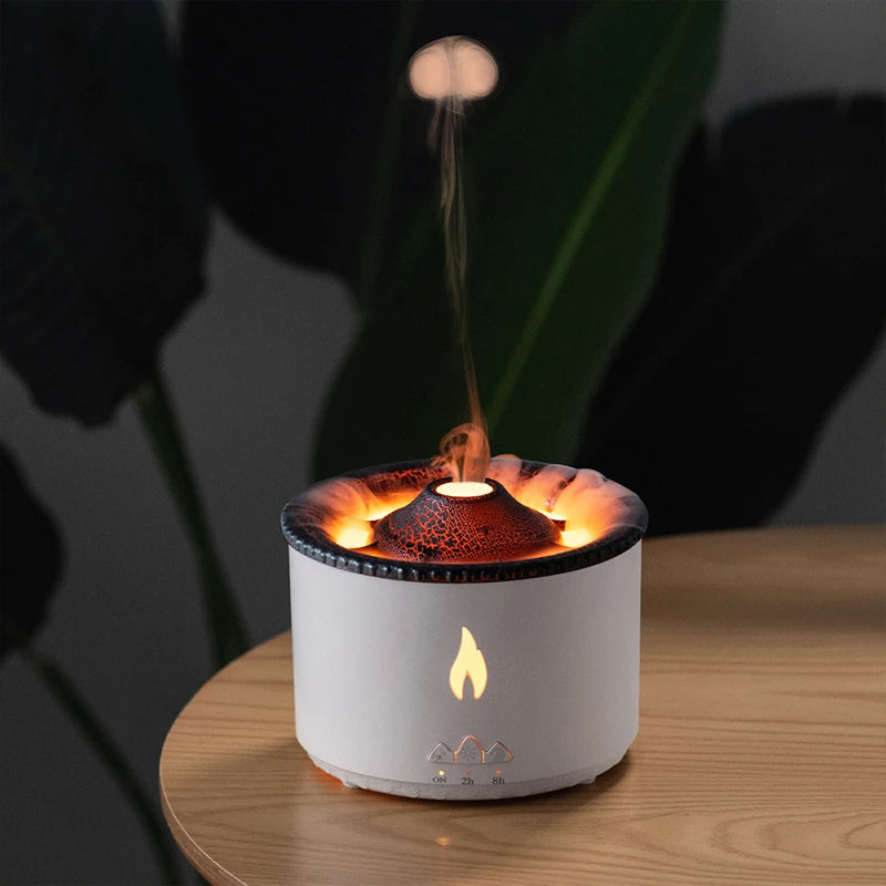 Luftbefeuchter Elektrischer Aroma-Diffusor für ätherische Öle mit Flammenlampe