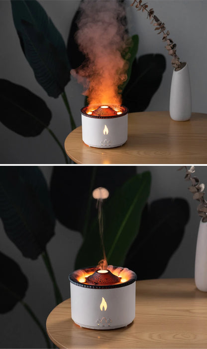Luftbefeuchter Elektrischer Aroma-Diffusor für ätherische Öle mit Flammenlampe