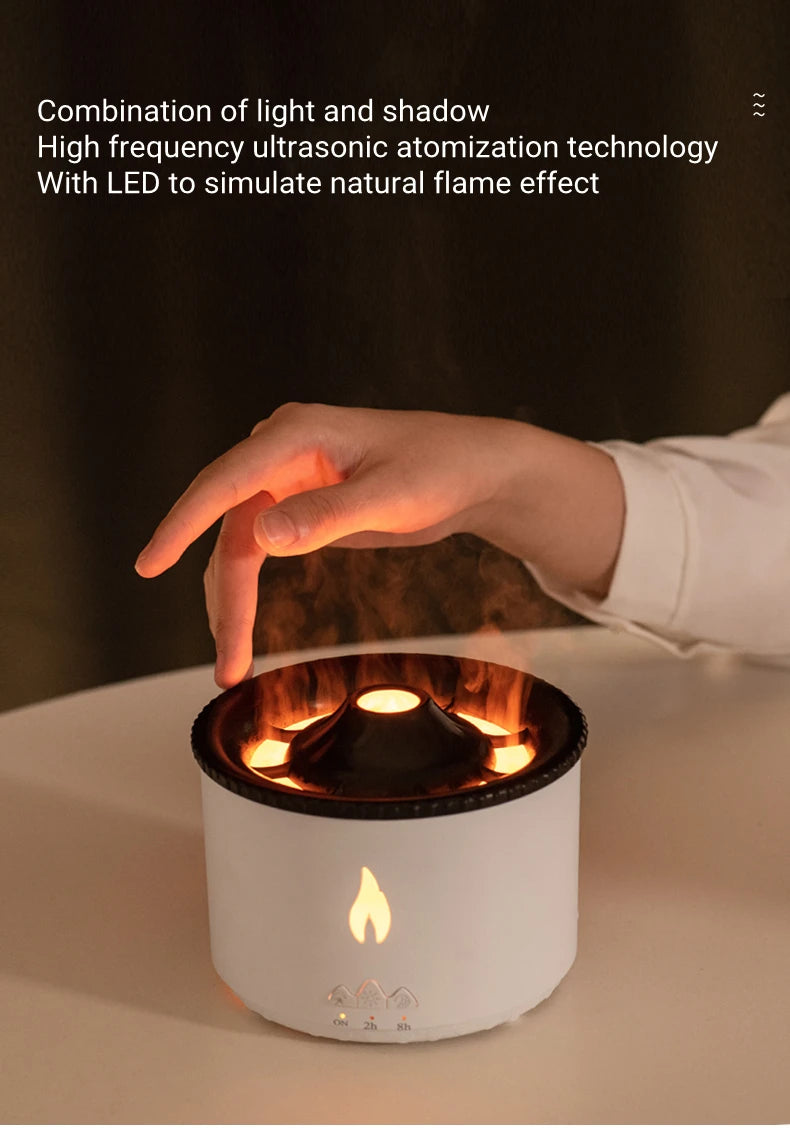 Luftbefeuchter Elektrischer Aroma-Diffusor für ätherische Öle mit Flammenlampe