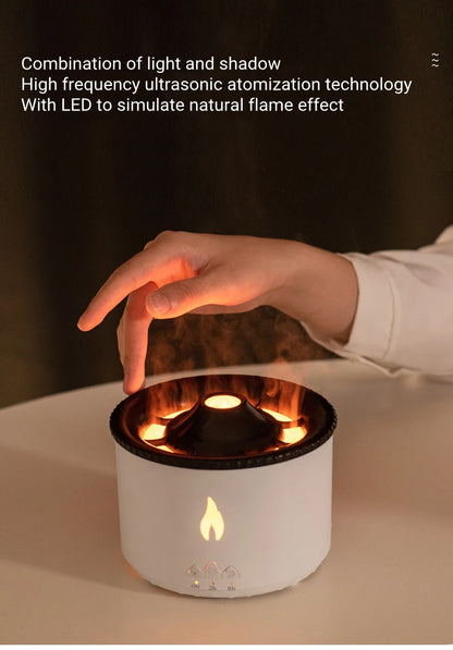 Luftbefeuchter Elektrischer Aroma-Diffusor für ätherische Öle mit Flammenlampe