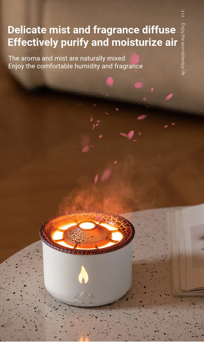 Luftbefeuchter Elektrischer Aroma-Diffusor für ätherische Öle mit Flammenlampe