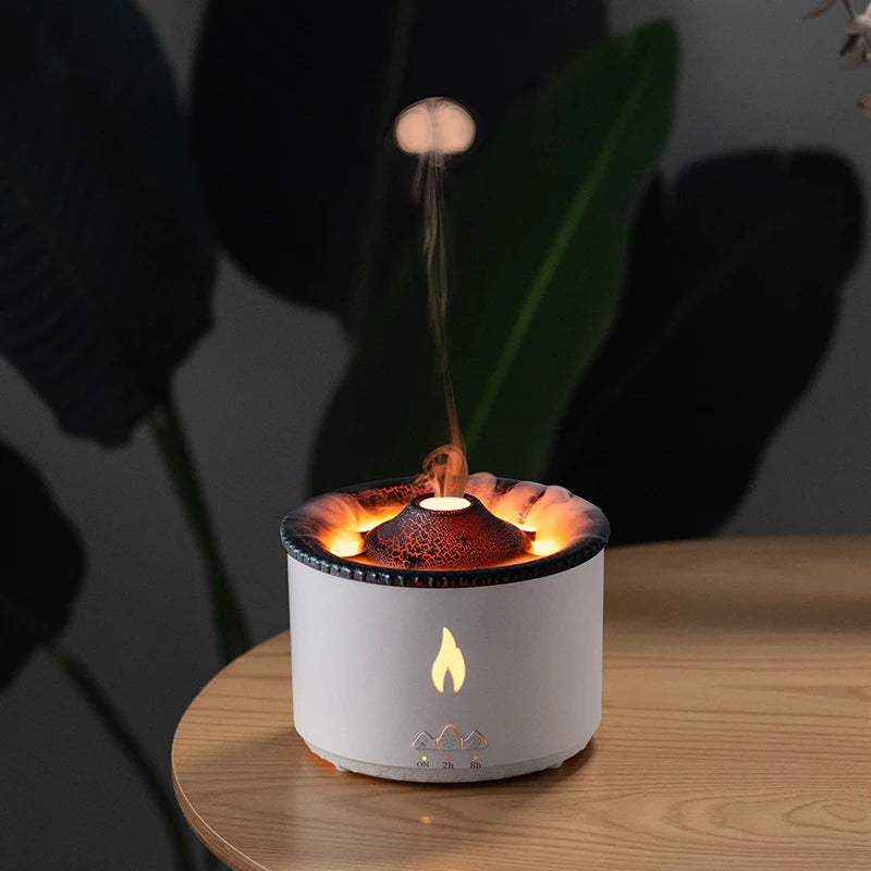 Luftbefeuchter Elektrischer Aroma-Diffusor für ätherische Öle mit Flammenlampe