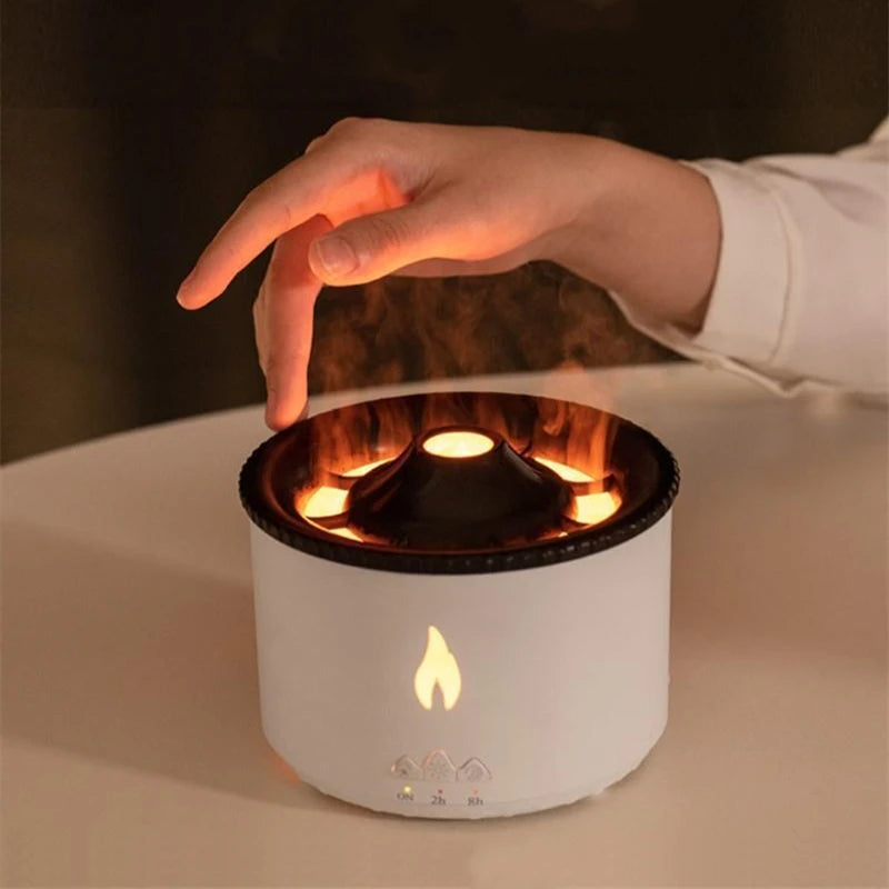 Luftbefeuchter Elektrischer Aroma-Diffusor für ätherische Öle mit Flammenlampe