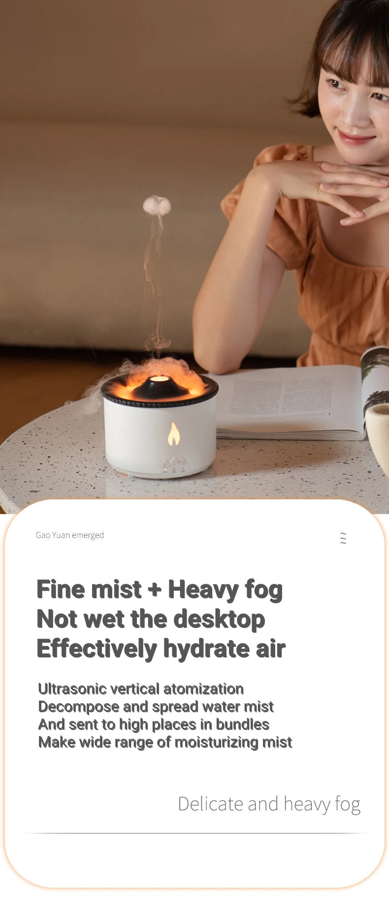 Luftbefeuchter Elektrischer Aroma-Diffusor für ätherische Öle mit Flammenlampe