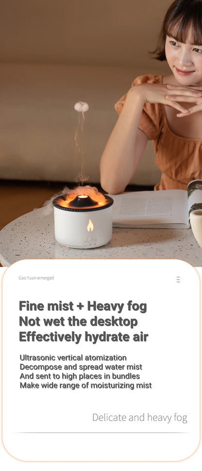 Luftbefeuchter Elektrischer Aroma-Diffusor für ätherische Öle mit Flammenlampe